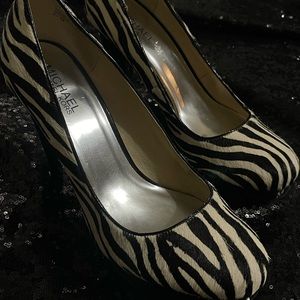 Authentic Micheal Kors Zebra Print Heels